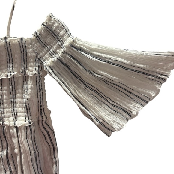 ATM Anthony Thomas Melillo Off-Shoulder Striped Smocked Top M - Picture 7 of 8